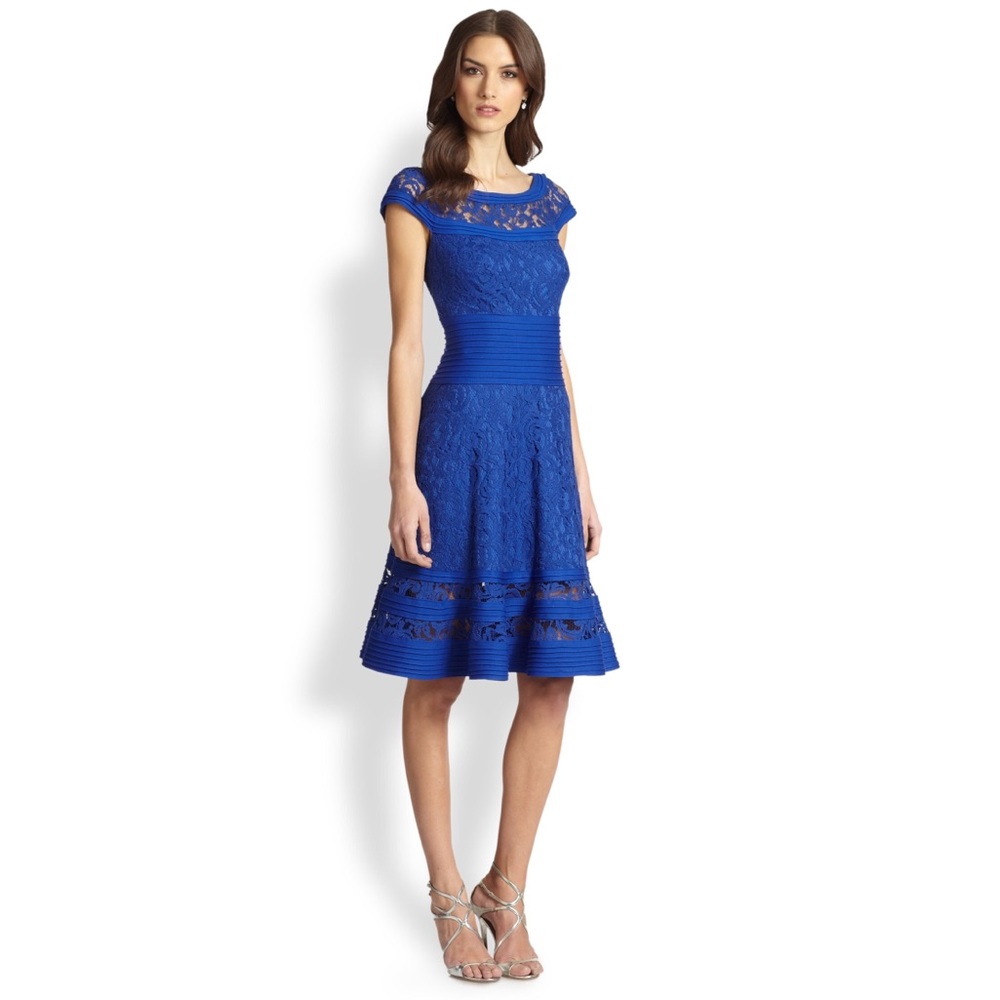 TADASHI SHOJI Lace Cocktail Dress in Royal Blue